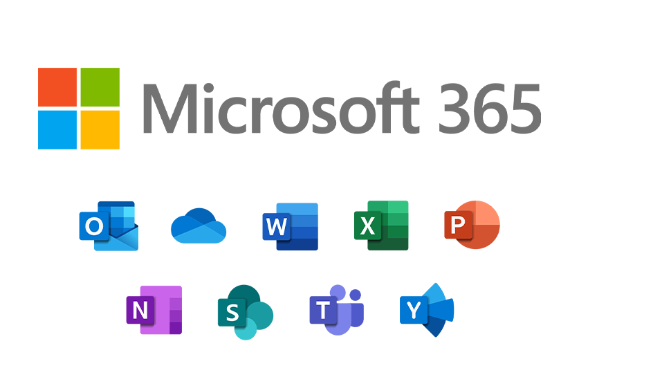 Visual representation of Microsoft 365 applications and collaborative tools